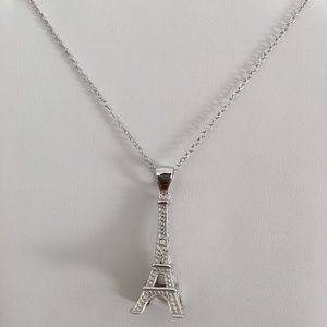 Sterling Silver Necklace Eiffel Tower 925